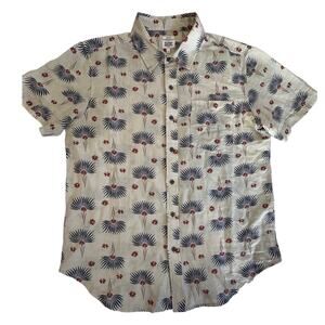 Bridge & Burn Floral Linen Blend Shirt Slim Fit L